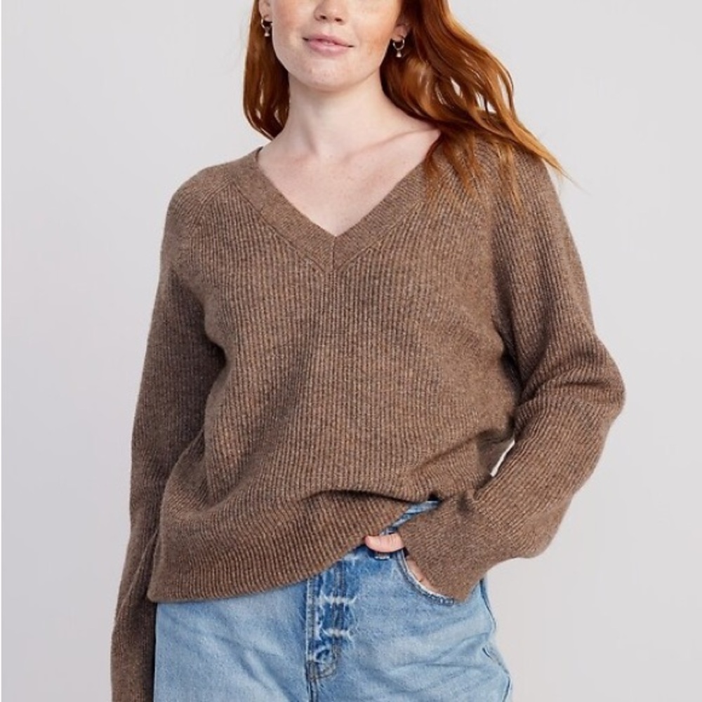 Old Navy Brown V-Neck Sweater